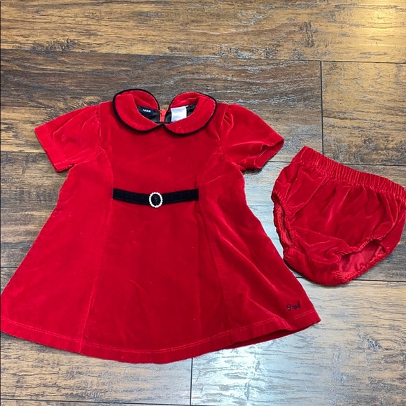 Izod Other - Izod red & black velvet formal dress with bloomers
